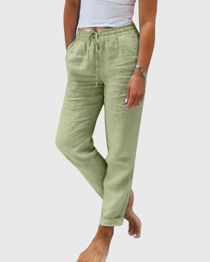 ALESSANDRA | PANTALONI IN LINO CON VITA ELASTICIZZATA
