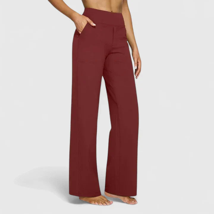 ELENA | PANTALONI PALAZZO STRETCH A VITA ALTA