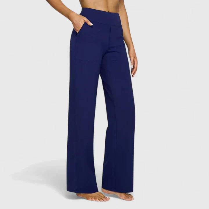 ELENA | PANTALONI PALAZZO STRETCH A VITA ALTA