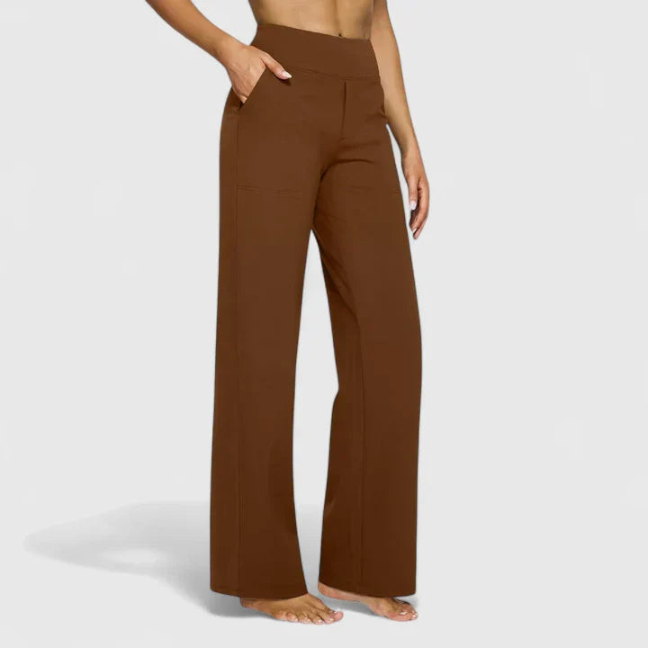 ELENA | PANTALONI PALAZZO STRETCH A VITA ALTA
