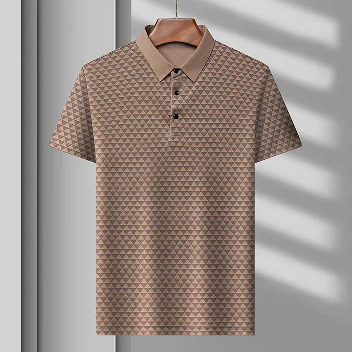 RICCARDO | POLO ELEGANTE CON FANTASIA GEOMETRICA