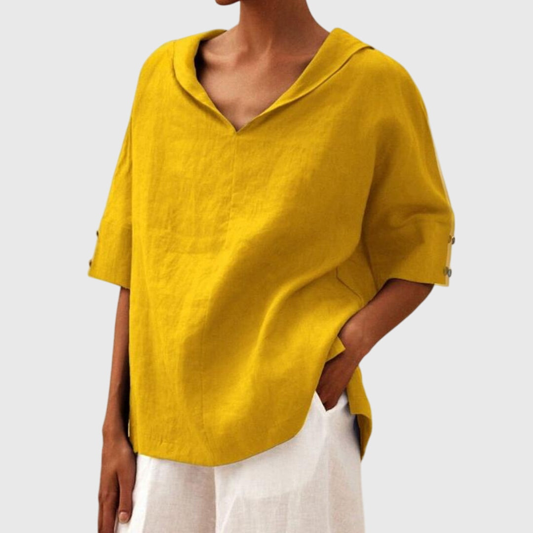 AURORA | BLUSA IN LINO MINIMAL ELEGANTE