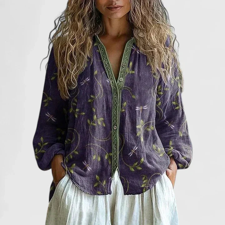 VIOLETTA | BLUSA BOHO CON RICAMI FLOREALI