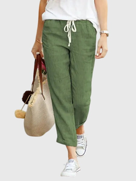GIORGIA | PANTALONI IN LINO CON COULISSE REGOLABILE