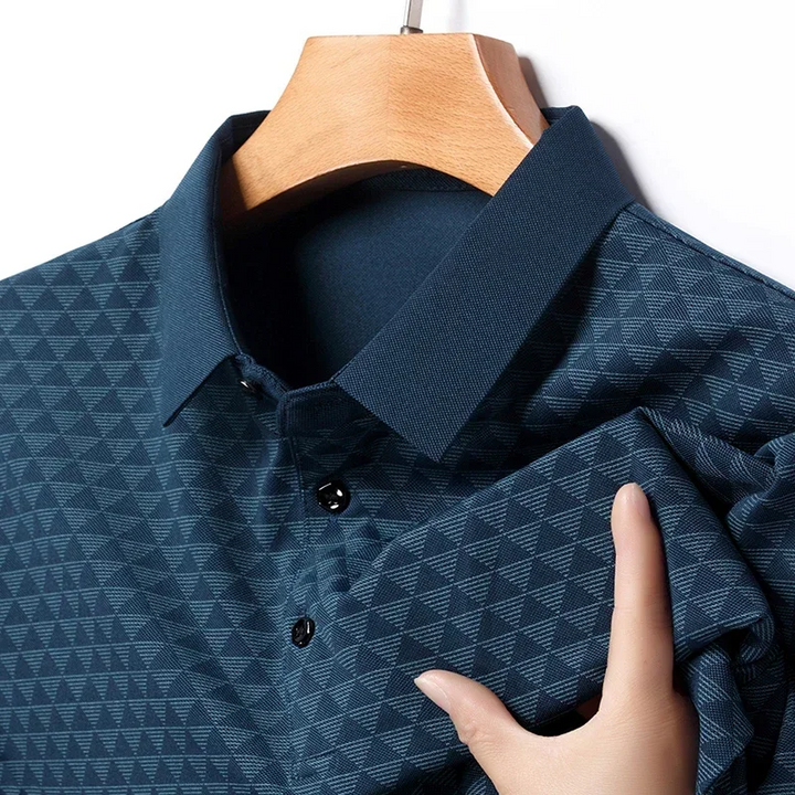RICCARDO | POLO ELEGANTE CON FANTASIA GEOMETRICA