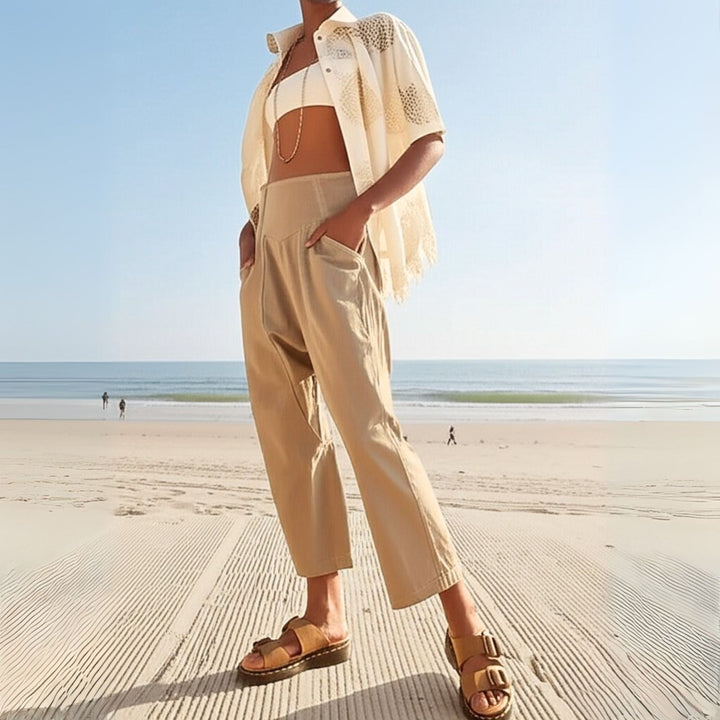 GIULIA | PANTALONI CASUAL A VITA ALTA