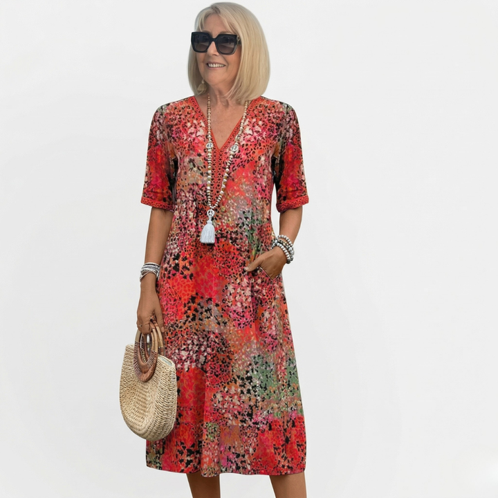 MIRELLA | ABITO MIDI CON STAMPA ELEGANTE