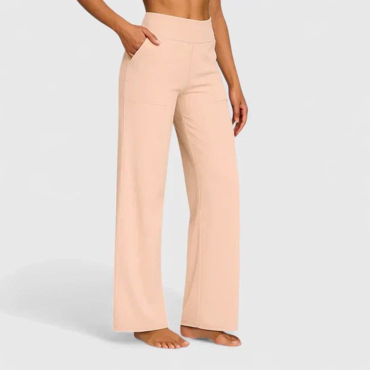 ELENA | PANTALONI PALAZZO STRETCH A VITA ALTA