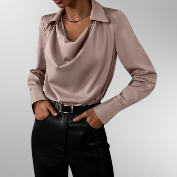 BIANCA | BLUSA ELEGANTE CON SCOLLO DRAPPEGGIATO