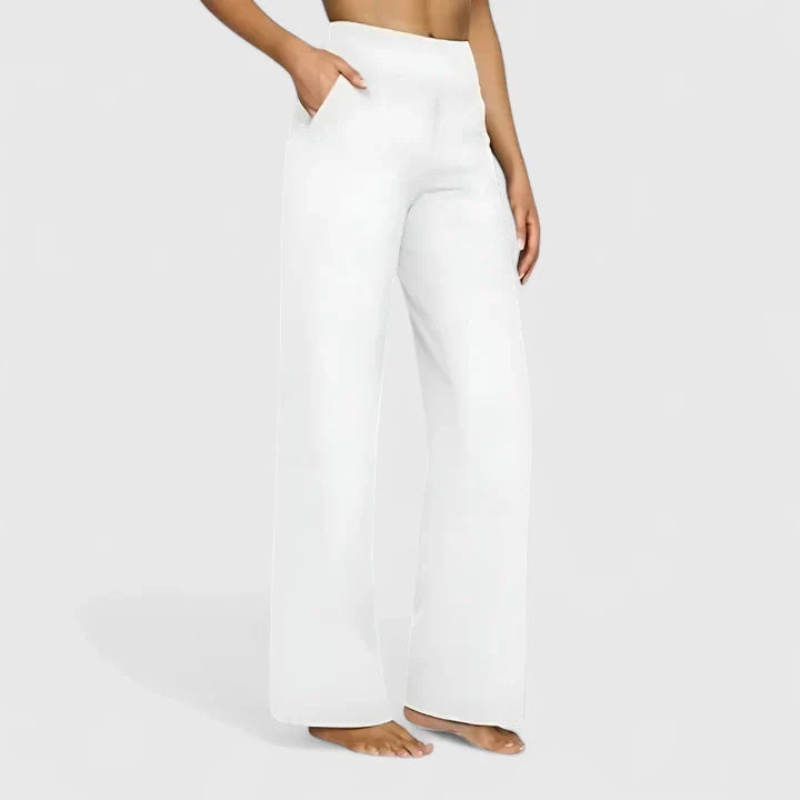 ELENA | PANTALONI PALAZZO STRETCH A VITA ALTA