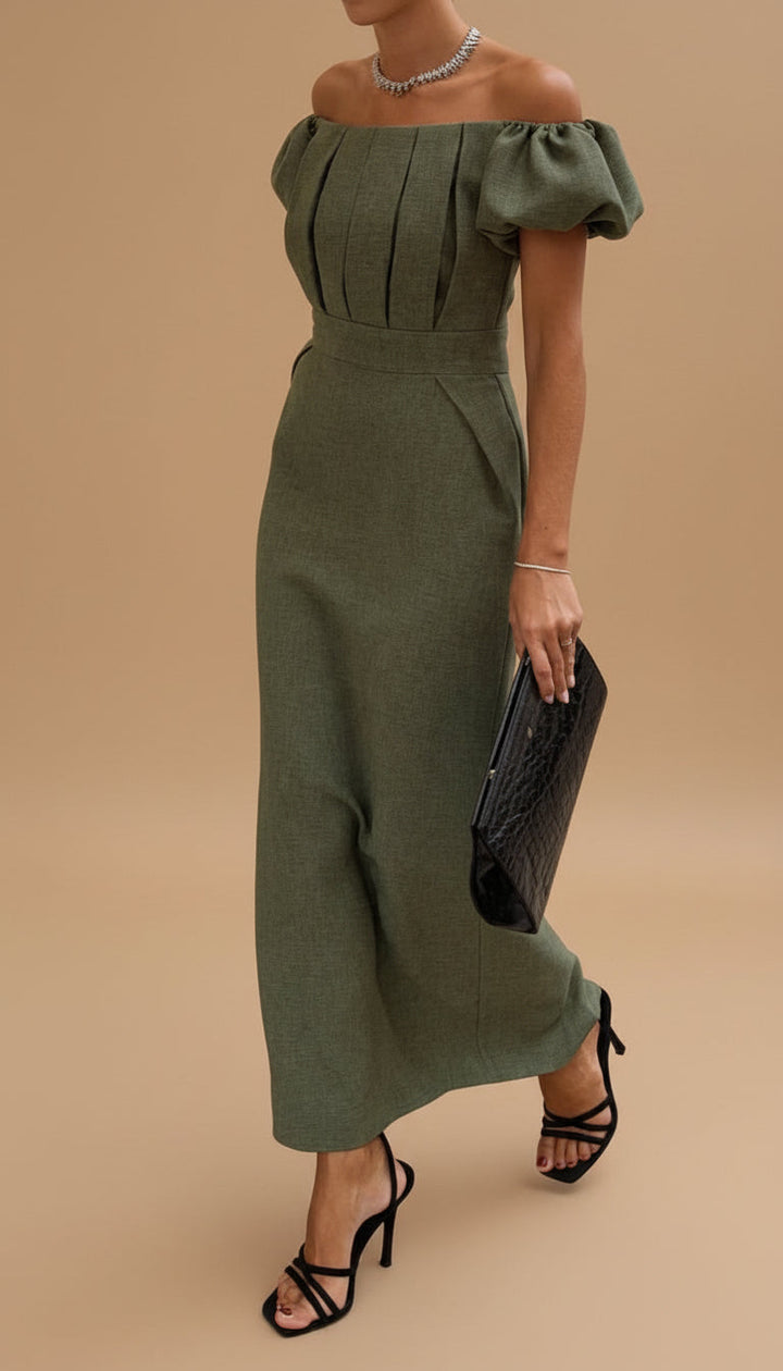 VITTORIA | ABITO LUNGO ELEGANTE CON SCOLLO A BARCA