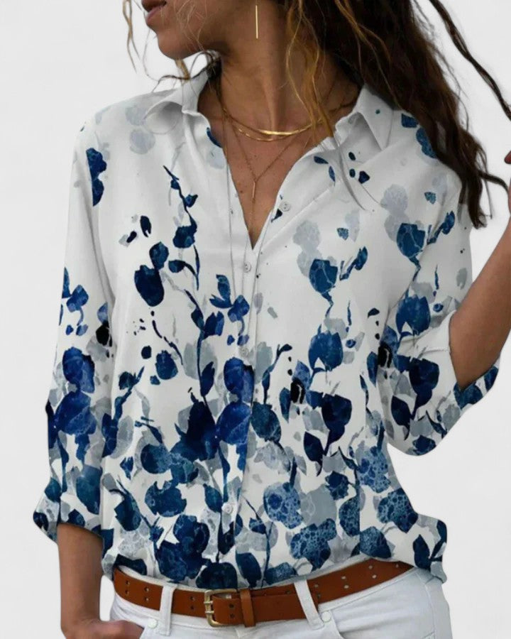 AZZURRA | CAMICIA FLOREALE ACQUERELLO