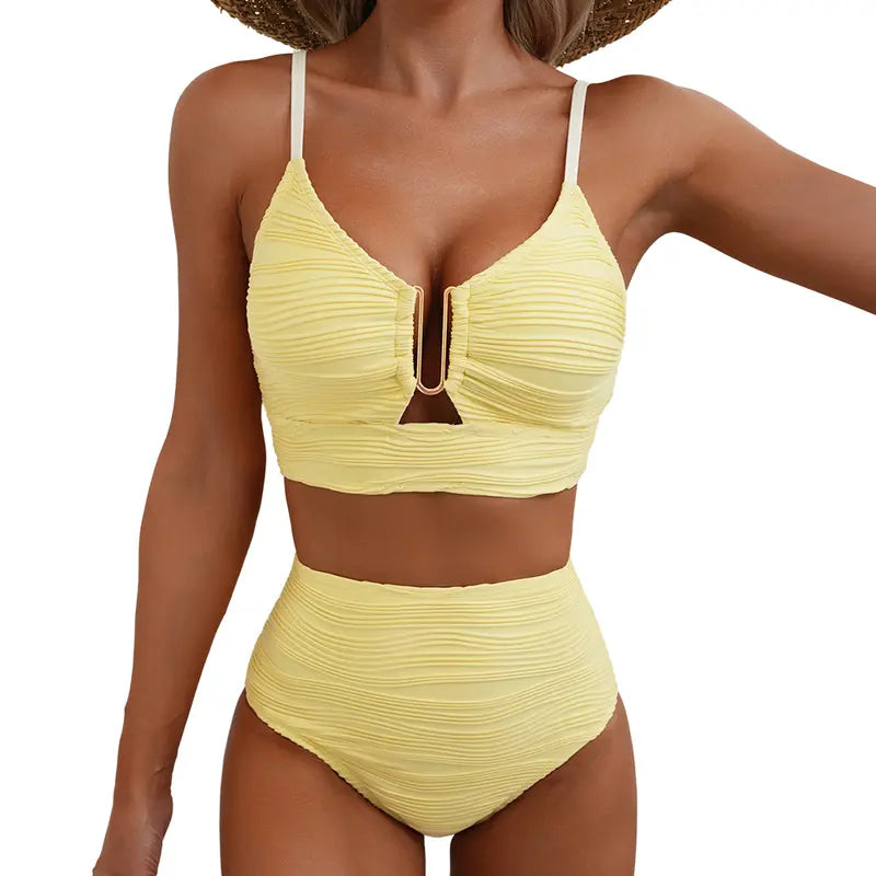 LUMINA | BIKINI A VITA ALTA CON DETTAGLIO DORATO