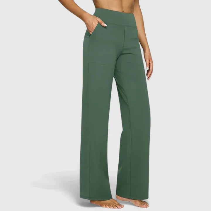 ELENA | PANTALONI PALAZZO STRETCH A VITA ALTA