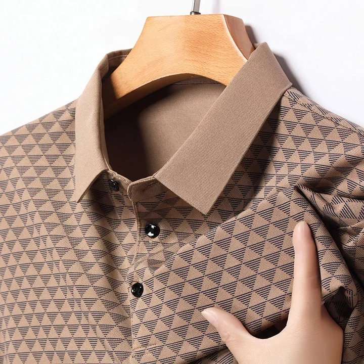 RICCARDO | POLO ELEGANTE CON FANTASIA GEOMETRICA
