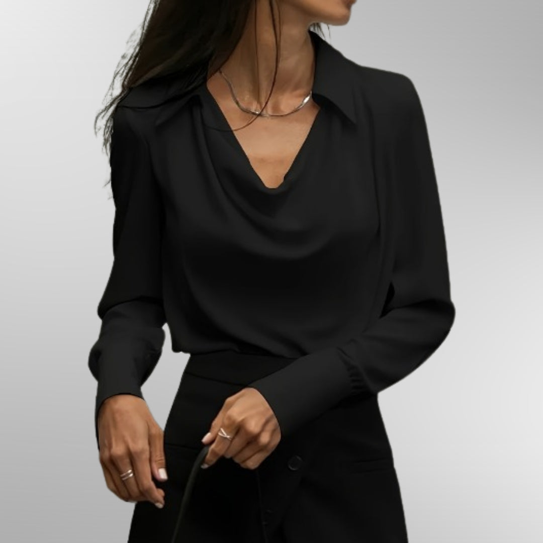 BIANCA | BLUSA ELEGANTE CON SCOLLO DRAPPEGGIATO