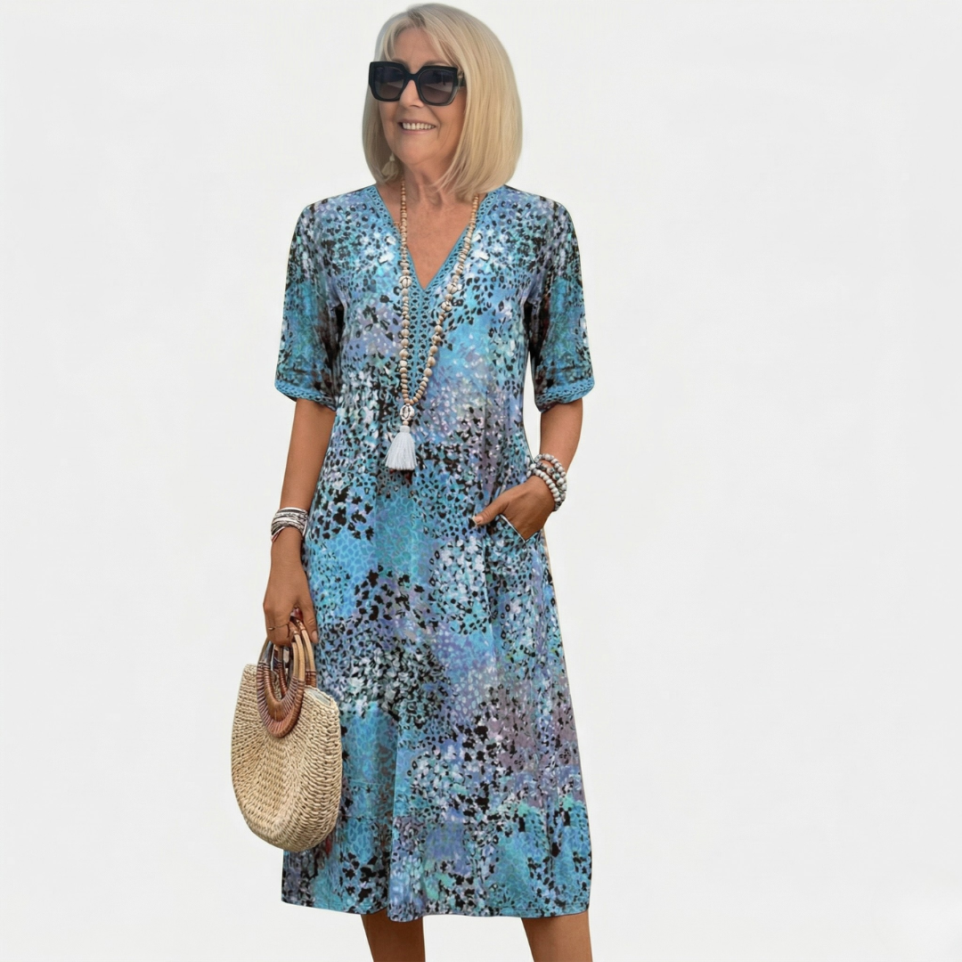 MIRELLA | ABITO MIDI CON STAMPA ELEGANTE