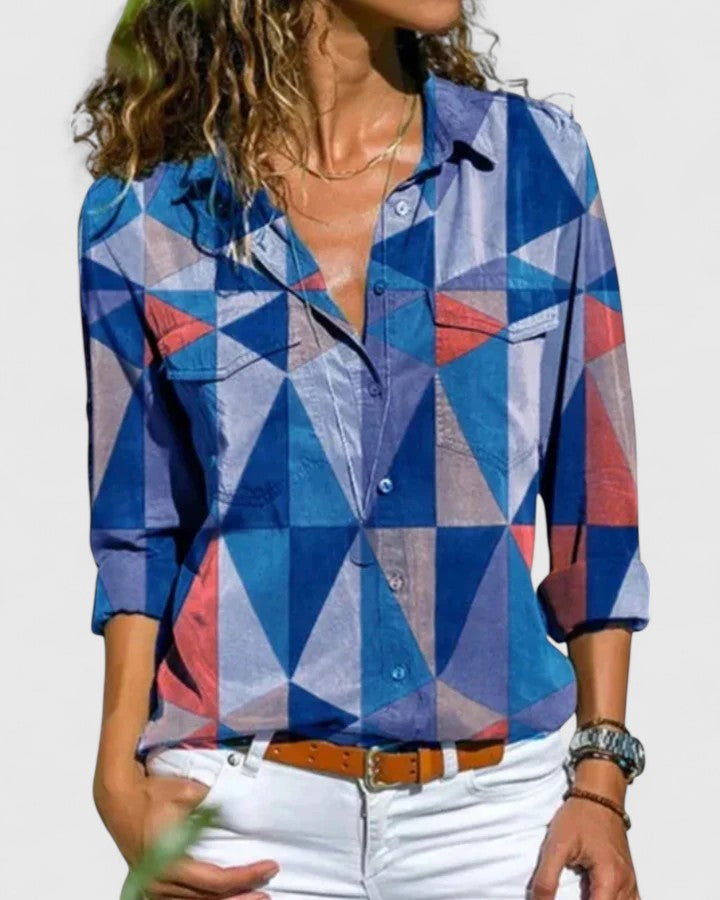 AZZURRA | CAMICIA FLOREALE ACQUERELLO