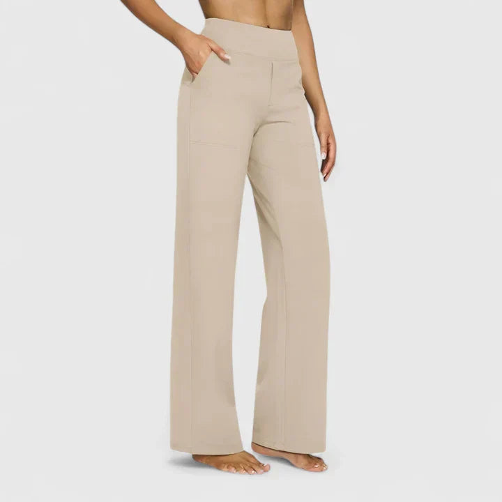 ELENA | PANTALONI PALAZZO STRETCH A VITA ALTA