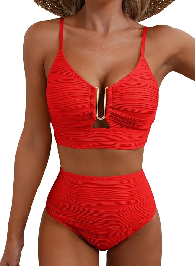 LUMINA | BIKINI A VITA ALTA CON DETTAGLIO DORATO