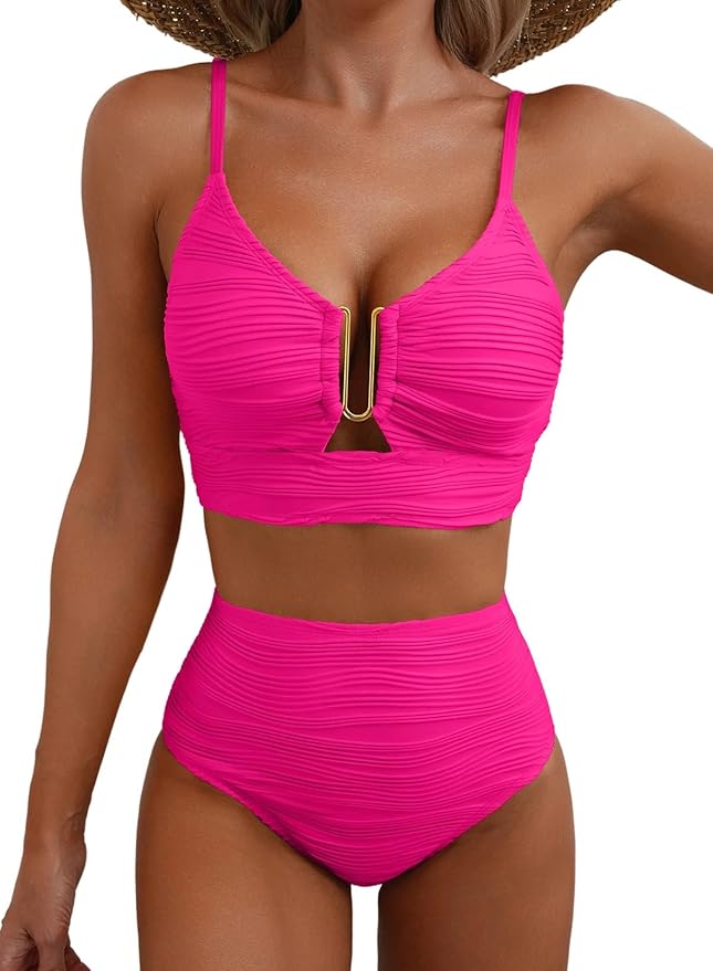 LUMINA | BIKINI A VITA ALTA CON DETTAGLIO DORATO