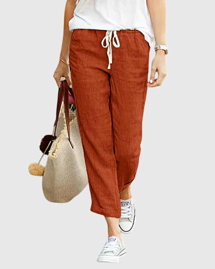 GIORGIA | PANTALONI IN LINO CON COULISSE REGOLABILE