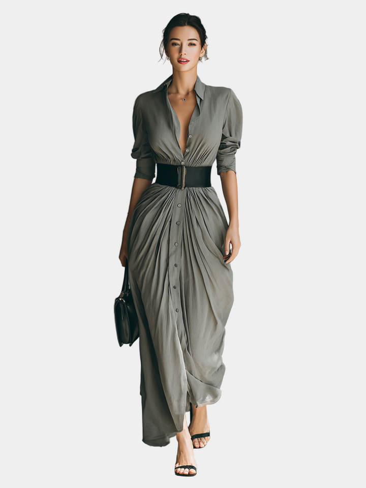 VITTORIA | ABITO CAMICIA LUNGO ELEGANTE