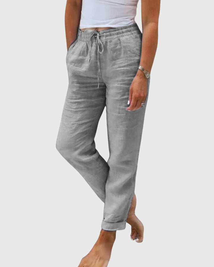 ALESSANDRA | PANTALONI IN LINO CON VITA ELASTICIZZATA