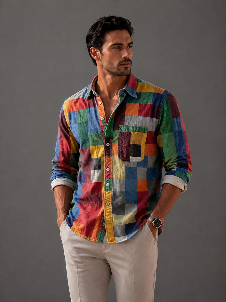 MATTEO | CAMICIA PATCHWORK DALLO STILE CONTEMPORANEO