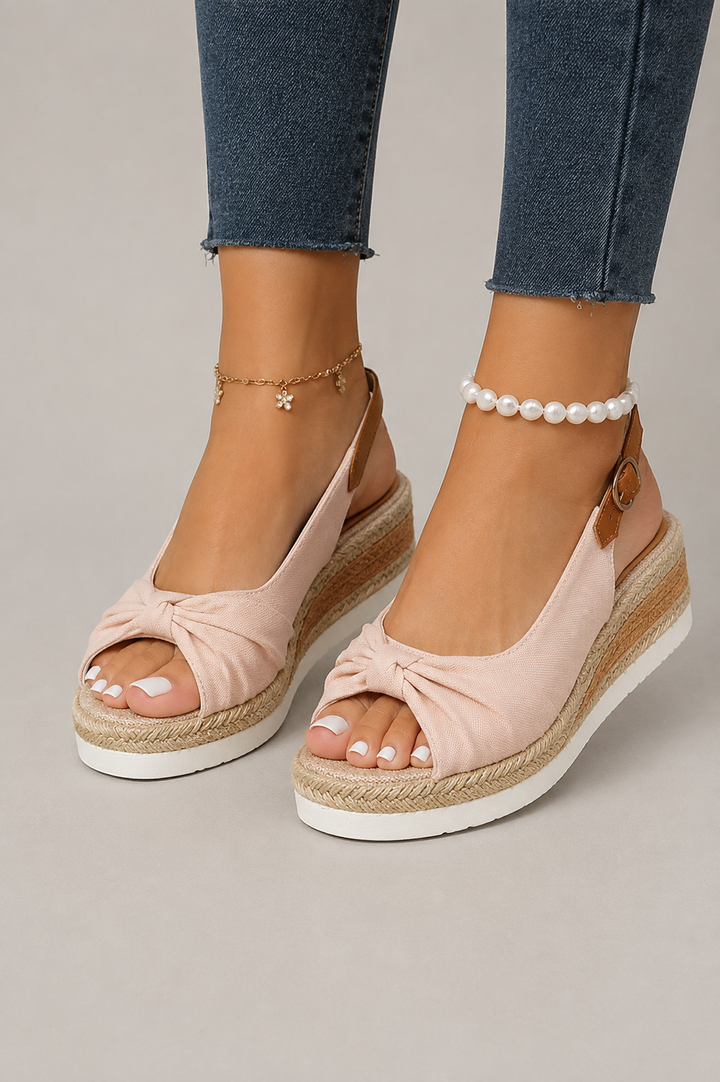 BIANCA | SANDALI PLATFORM CON FIOCCO ELEGANTE