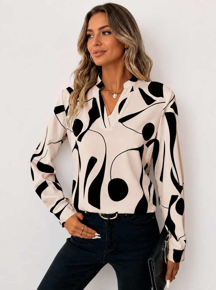 SOFIA | BLUSA ELEGANTE A STAMPA ASTRATTA