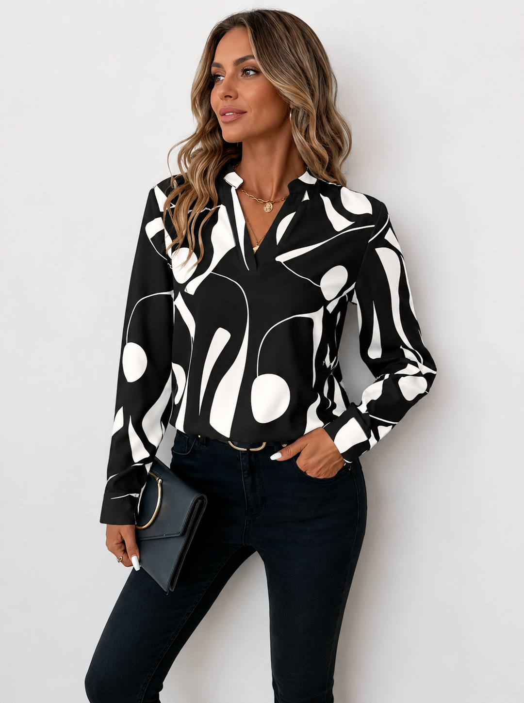 SOFIA | BLUSA ELEGANTE A STAMPA ASTRATTA
