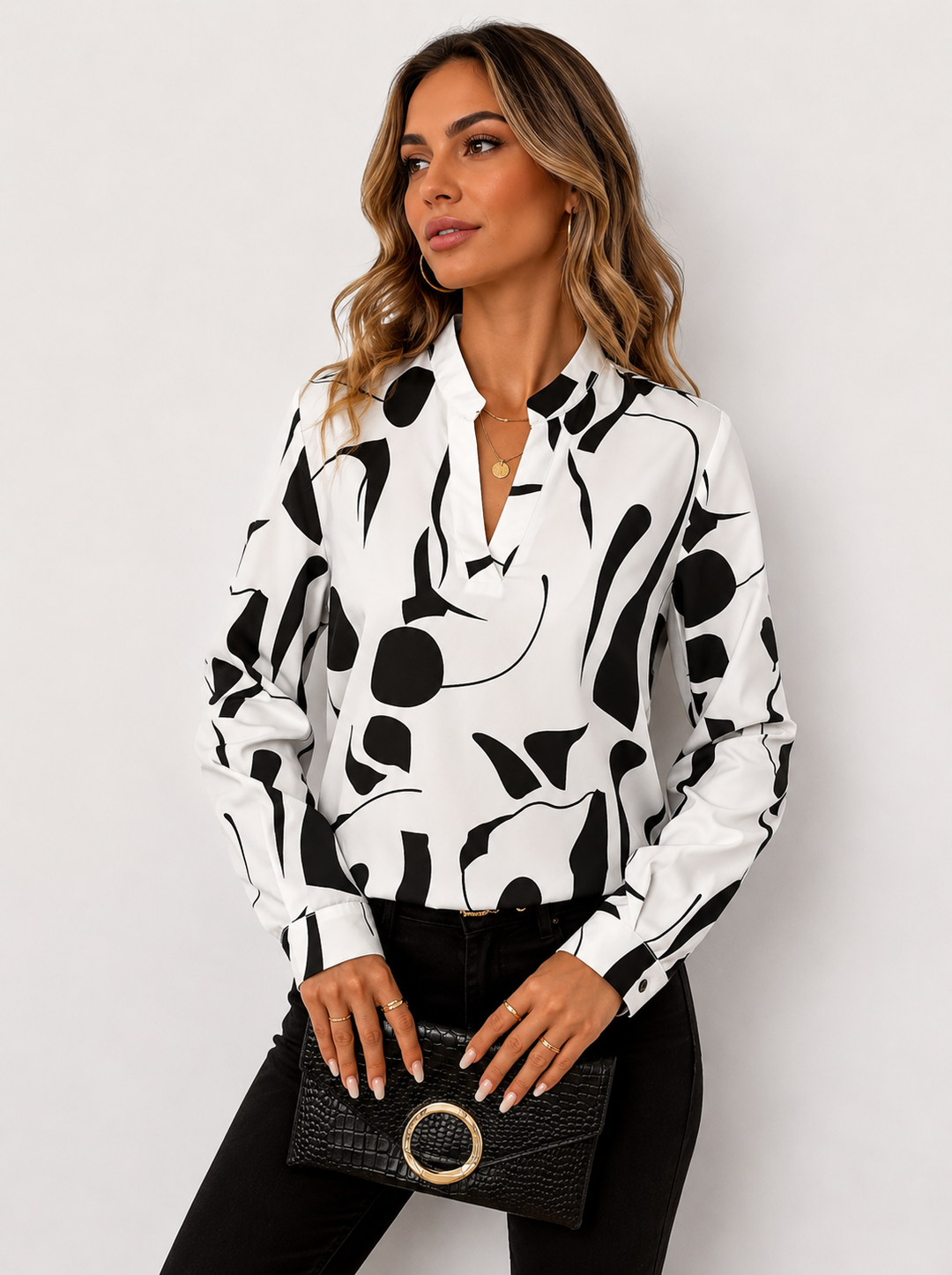 SOFIA | BLUSA ELEGANTE A STAMPA ASTRATTA