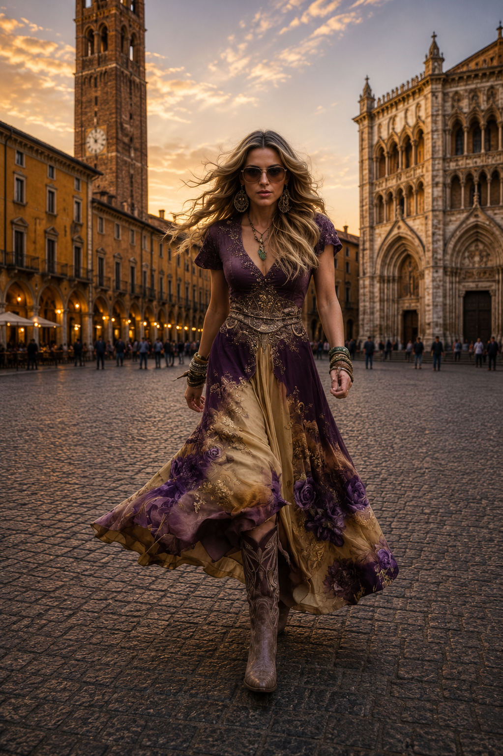 GINEVRA | ABITO LUNGO FLOREALE ELEGANTE