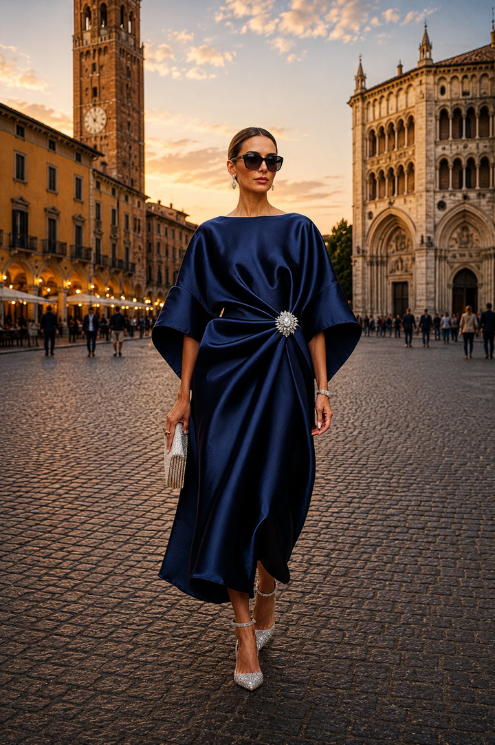 ELEONORA | ABITO MIDI ELEGANTE DRAPPEGGIATO