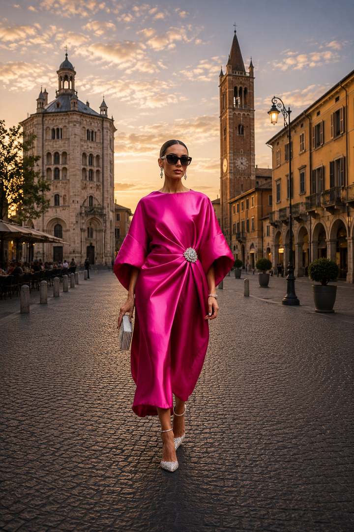 ELEONORA | ABITO MIDI ELEGANTE DRAPPEGGIATO