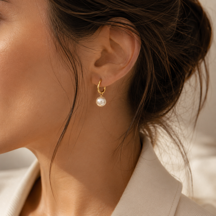 ALESSIA | ORECCHINI PERLA DORATA