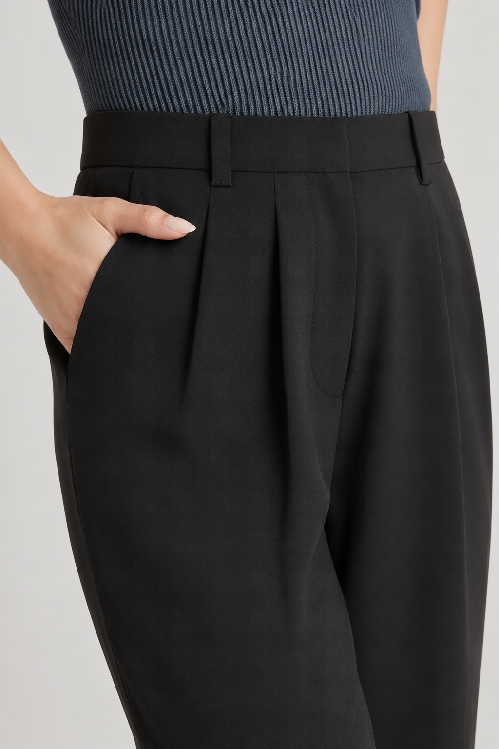 VALENTINA | PANTALONI ELEGANTI A VITA ALTA CON PIEGHE