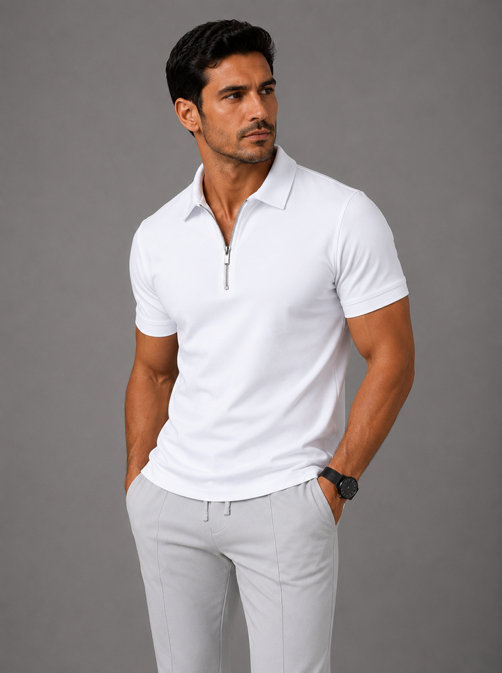 ALESSIO | POLO ESSENZIALE CON ZIP