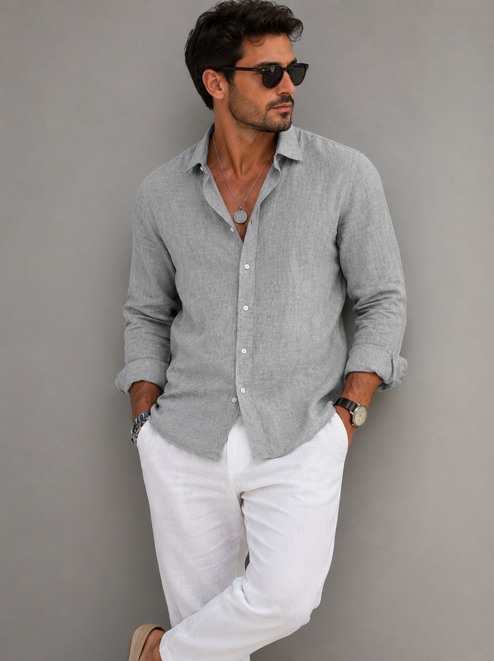 LORENZO | CAMICIA IN LINO ELEGANTE ESSENZIALE