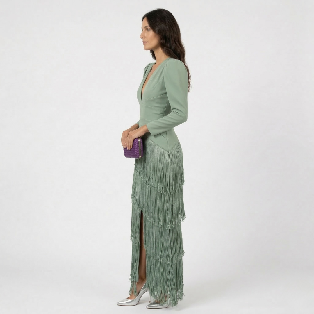 VALENTINA | ABITO ELEGANTE CON FRANGE