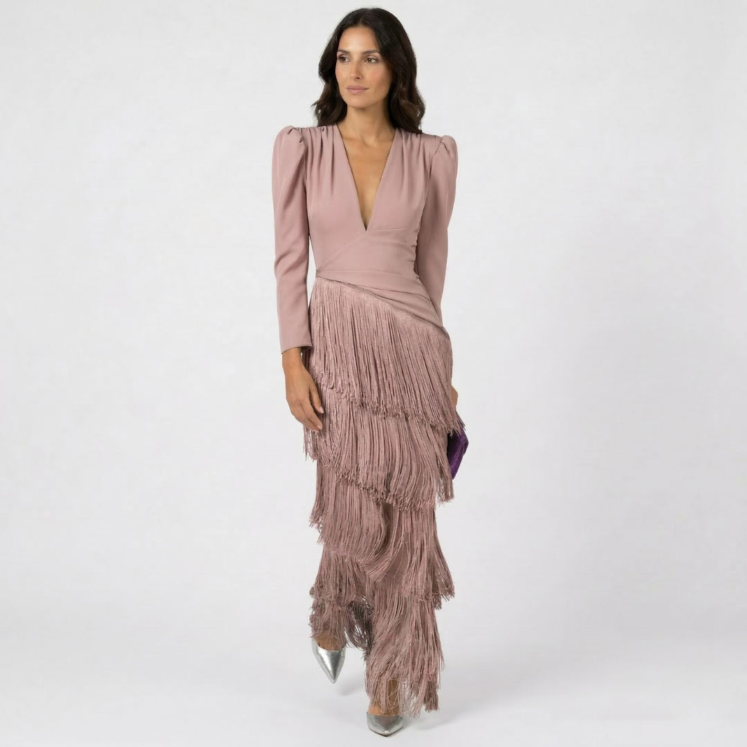 VALENTINA | ABITO ELEGANTE CON FRANGE