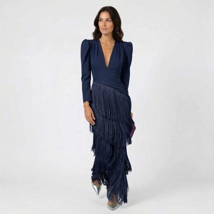 VALENTINA | ABITO ELEGANTE CON FRANGE