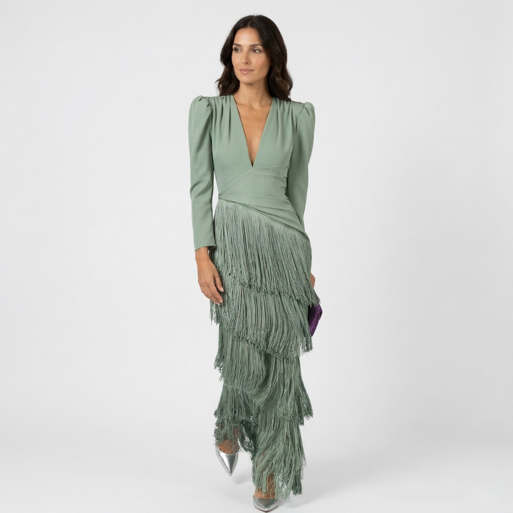 VALENTINA | ABITO ELEGANTE CON FRANGE