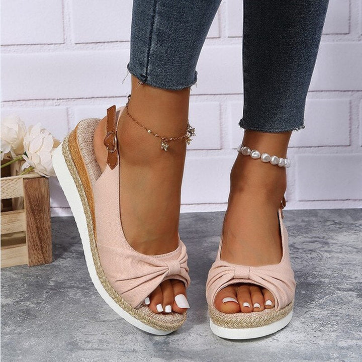 BIANCA | SANDALI PLATFORM CON FIOCCO ELEGANTE