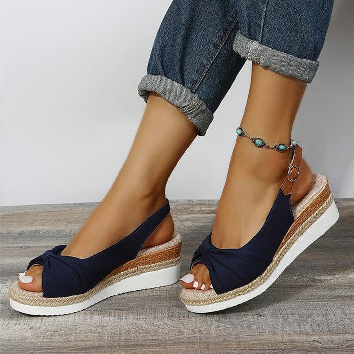 BIANCA | SANDALI PLATFORM CON FIOCCO ELEGANTE