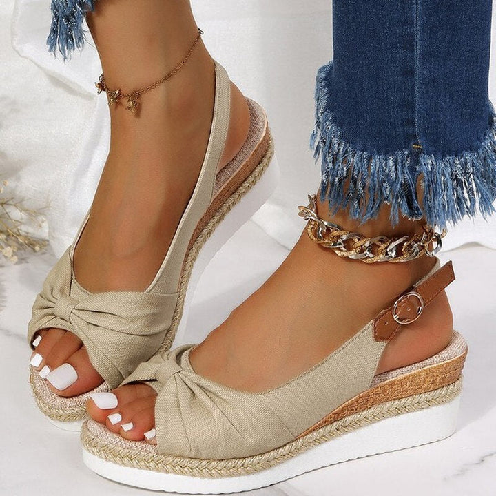 BIANCA | SANDALI PLATFORM CON FIOCCO ELEGANTE