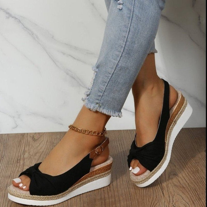 BIANCA | SANDALI PLATFORM CON FIOCCO ELEGANTE