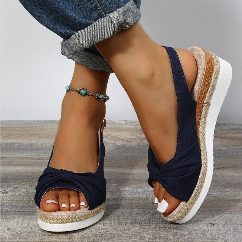 BIANCA | SANDALI PLATFORM CON FIOCCO ELEGANTE