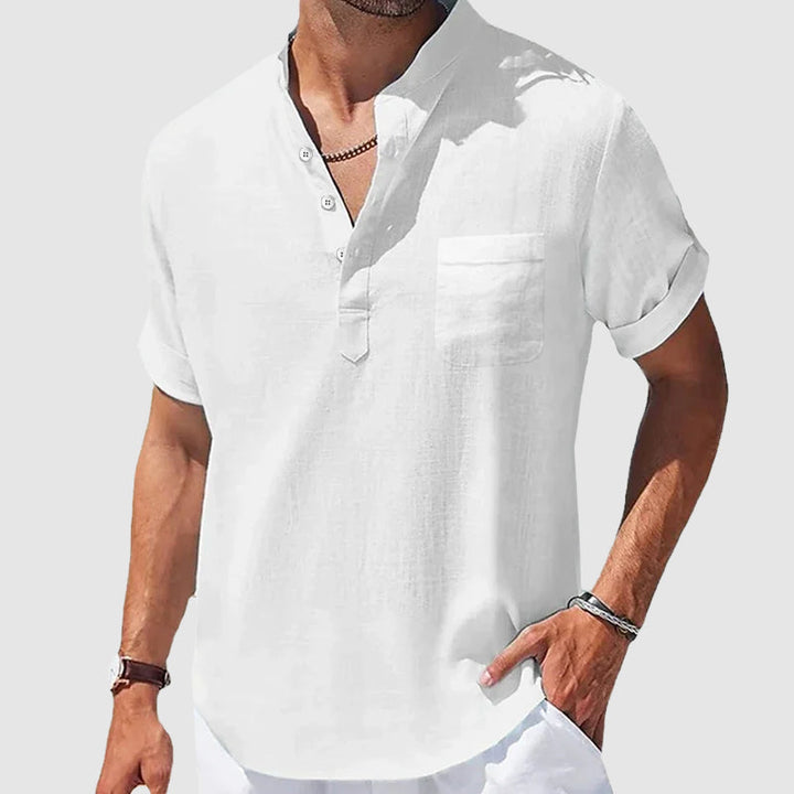 LEONE | CAMICIA CASUAL ELEGANTE CON COLLO HENLEY